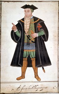 Ritratto di Alfonso de Albuquerque (1453-1515). Manoscritto di Pedro Varretto de Resenda. XVI secolo.
