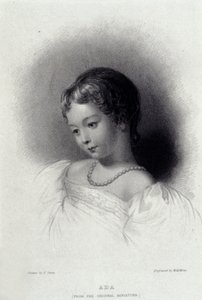 Ritratto di Augusta Ada Byron (1815-1852) che divenne Anna Lovelace, figlia del poeta George Gordon Byron. Incisione del XIX secolo