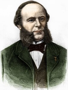 Ritratto di Auguste Pouyer-Quertier (Pouyer Quertier) (1820 - 1891). Incisione della fine del XIX secolo