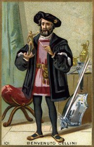 Ritratto di Benvenuto Cellini (1500-1571), orafo e scultore italiano. Cromolitografia del XIX secolo. da Unknown artist