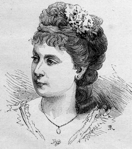 Ritratto di Blanche Baretta (n. 1855), comica francese, membro della Comédie Française dal 1875 al 1901. Incisione in "Le Monde Illustré" n.1168 del 16 agosto 1879 da Unknown artist