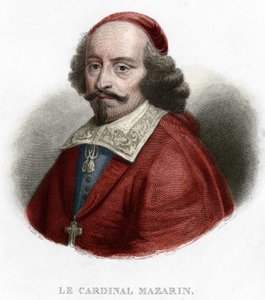Ritratto del Cardinale Jules Mazarin (Giulio Raimondo Mazzarino) (1602-1661) incisione del 1854