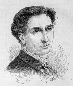 Ritratto di Catherine Julie Clémentine Jouassain (1829-1902), comica francese, membro della Comédie Française. Incisione in "Le Monde Illustré" n.1168 del 16 agosto 1879