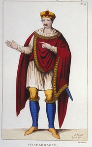 Ritratto di Carlo Magno o Carlo I il Grande (742 - 814) Re dei Franchi. Incisione del 1830 da Unknown artist