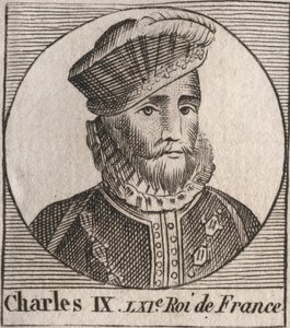 Ritratto di Carlo IX (1550-1574), re di Francia - CARLO IX re di Francia dal 1560 al 1574 - incisione da 