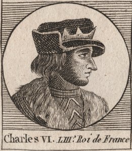 Ritratto di Carlo VI (1368-1422), Re di Francia - CARLO VI (1368-1422) Re di Francia