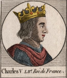 Ritratto di Carlo V il Saggio (1338-1380) - Carlo V il saggio o Carlo V il Saggio, Re di Francia della Casa di Valois - incisione da "Istruzione sulla Storia di Francia" di Charles Constant Le Tellier 1821 da Unknown artist