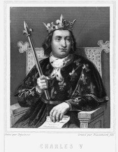 Ritratto di Carlo V il Saggio (1338 - 1380), Re di Francia - in "Histoire des Français" di Lavallée, incisione, sd.