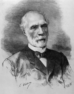 Ritratto di Charles de Freycinet (1828 - 1923), Presidente del Consiglio dei Ministri. Incisione del XIX secolo