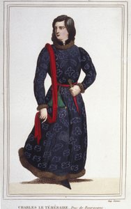 Ritratto di Carlo il Temerario (1433-1477), Duca di Borgogna. Incisione del 1830 da Unknown artist