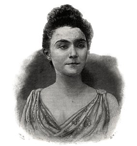 Ritratto di Emma Laure Esther Guilbert, detta Yvette Guilbert (1865-1944) cantante francese del caffè-concerto - Incisione del 1892 da Unknown artist