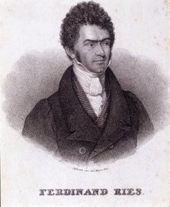 Ritratto di Ferdinand Ries (1784 - 1838) compositore e pianista tedesco. Incisione del XIX secolo. da Unknown artist