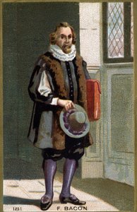Ritratto di Francis Bacon Barone Verulam (1561 - 1626) statista e filosofo inglese. Cromolitografia del XIX secolo da Unknown artist