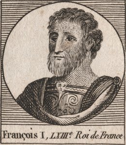 Ritratto di Francesco I (1494 - 1547), Re di Francia - incisione da "Instruction sur l