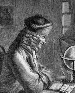 Ritratto di François Marie Arouet detto Voltaire (1694-1778) al Château de Ferney nel 1764 da Unknown artist