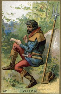 Ritratto di François Villon (c. 1431 - dopo il 1463), poeta francese (cromolitografia del XIX secolo) da Unknown artist