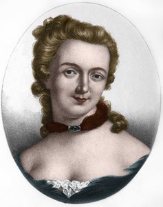 Ritratto di Gabrielle Émilie de Breteuil, Marchesa (Madame) du Châtelet (1706-1749) Marchesa Le Tonnelier de Breteuil, donna di lettere francese da Unknown artist