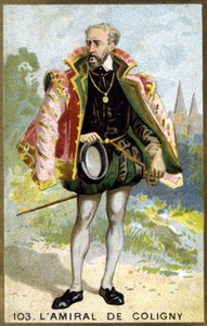 Ritratto di Gaspard de Châtillon, Signore di Coligny (1519 - 1572), Ammiraglio di Francia (cromolitografia del XIX secolo) da Unknown artist