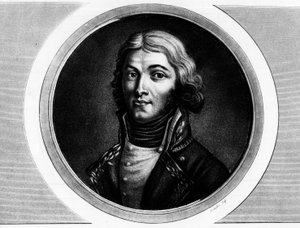 Ritratto del Generale Louis Lazare Hoche (1768-1797). Incisione in 