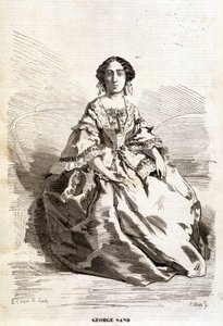 Ritratto di George Sand (Aurore Dupin, Baronne Dudevant) (1804-1876) da Unknown artist