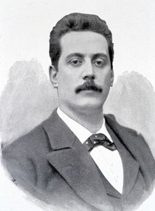Ritratto di Giacomo Puccini, compositore italiano (1858-1924), incisione del XIX secolo da Unknown artist
