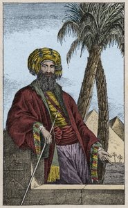 Ritratto di Giovanni Battista Belzoni (1778-1823), esploratore e archeologo italiano, che fece importanti scoperte archeologiche in Egitto - incisione da Unknown artist