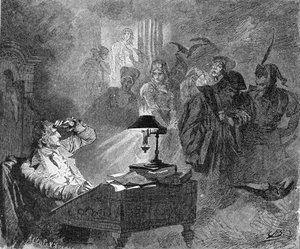Ritratto di Goethe circondato dai personaggi di Faust da Unknown artist