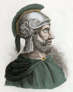 Ritratto di Amilcare Barca (o Barcas) (circa 275-228 a.C.), statista e generale cartaginese, fondatore della dinastia dei Barcidi e padre di Annibale. Incisione del 19° secolo da Unknown artist