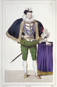 Ritratto di Enrico III (1551 - 1589), Re di Francia. Incisione del 1830 da Unknown artist