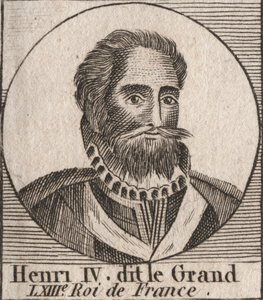 Ritratto di Enrico IV (1553-1610) re di Francia - Ritratto di Enrico IV (1553-1610) re di Francia - incisione da 