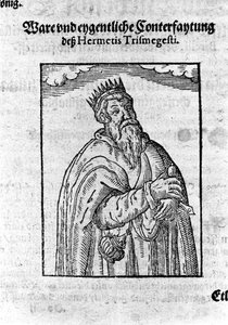 Ritratto di Ermete Trismegisto, astrologo. Incisione da 