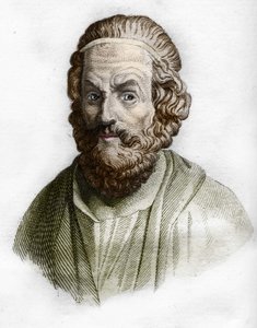 Ritratto di Omero (IX secolo a.C.) poeta greco. In storia antica di Rollin. 1829 da Unknown artist