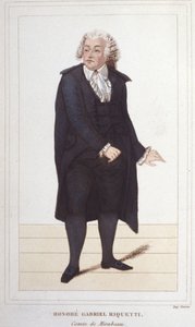 Ritratto di Honoré Gabriel Riqueti, Conte di Mirabeau (1749-1791), politico francese. Incisione del 1830 da Unknown artist