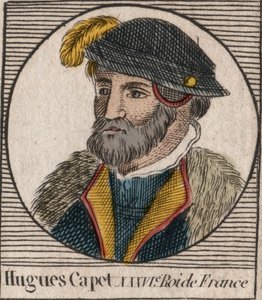 Ritratto di Ugo I Capeto (ca. 941 - 996), Duca di Francia poi Re di Francia - incisione da 