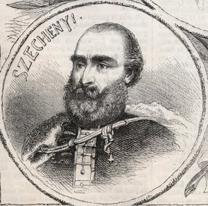 Ritratto di Istvan Szechenyi (1791-1860), politico ungherese - Incisione in "The Illustrous World" da Unknown artist