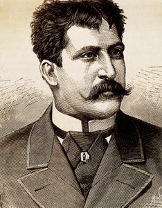 Ritratto del cantante lirico italiano Mattia Battistini (1857-1928). Incisione del XIX secolo da Unknown artist