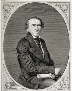 Ritratto di Jakob Liebmann Beer, noto come Giacomo Meyerbeer (1791 - 1864), compositore tedesco. Incisione del XIX secolo da Unknown artist