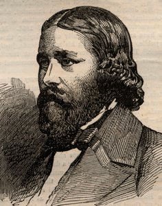 Ritratto di James Russell Lowell (1819-1891), poeta americano. Incisione in "The Illustrated London News" del 20 marzo 1858