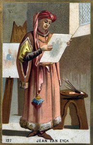 Ritratto di Jan Van Eyck (1390 -1441), pittore fiammingo (cromolitografia del XIX secolo) da Unknown artist