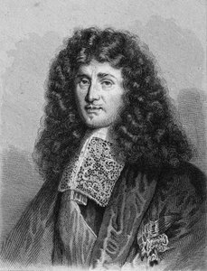Ritratto di Jean Baptiste Colbert (1619-1683), politico francese - in "Histoire des Français" di Lavallée, incisione, sd
