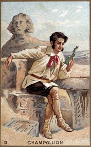 Ritratto di Jean-François Champollion, detto il Giovane (1790 - 1832) egittologo francese. Cromolitografia del XIX secolo. da Unknown artist