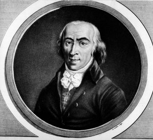 Ritratto di Jean Marie Roland de la Platiere (1734-1793), ministro francese. Incisione nella "Collezione completa di dipinti storici della rivoluzione francese, in tre volumi." 1804 da Unknown artist