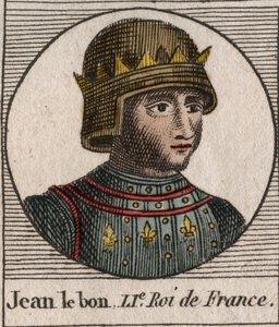 Ritratto di Giovanni II il Buono (1319-1364), Re di Francia - incisione da 