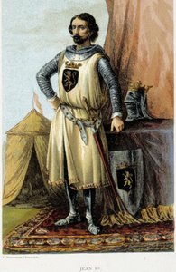 Ritratto di Giovanni I, detto il Vittorioso (1268-1294), duca di Brabante. Cromolitografia del XIX secolo