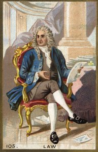 Ritratto di John Law (1671 - 1729), finanziere scozzese. Cromolitografia del XIX secolo da Unknown artist