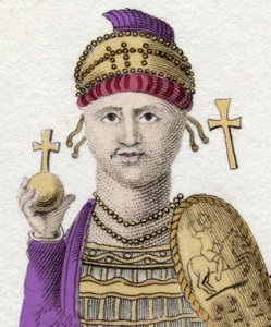 Ritratto di Giustiniano I (Il Grande) (Flavio Pietro Sabbazio Giustiniano). 482 - 565. Imperatore romano d