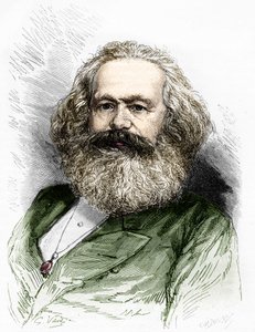 Ritratto di Karl Marx (1818-1883), teorico del socialismo e rivoluzionario tedesco. da Unknown artist