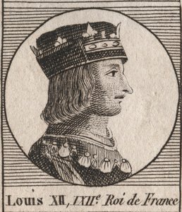 Ritratto di Luigi XII di Francia (1462-1515), Re di Francia - incisione da 