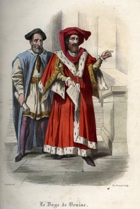 Ritratto di Leonardo Loredan (1436-1521), doge della Repubblica di Venezia. Incisione del 1842 in 