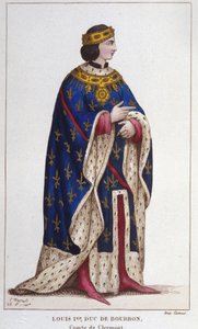 Ritratto di Luigi I di Borbone il Boiteux (1279-1342) Conte di Clermont (1310), Duca di Borbonese, Conte di La Marche e di Castres (1327). incisione del 1830 da Unknown artist